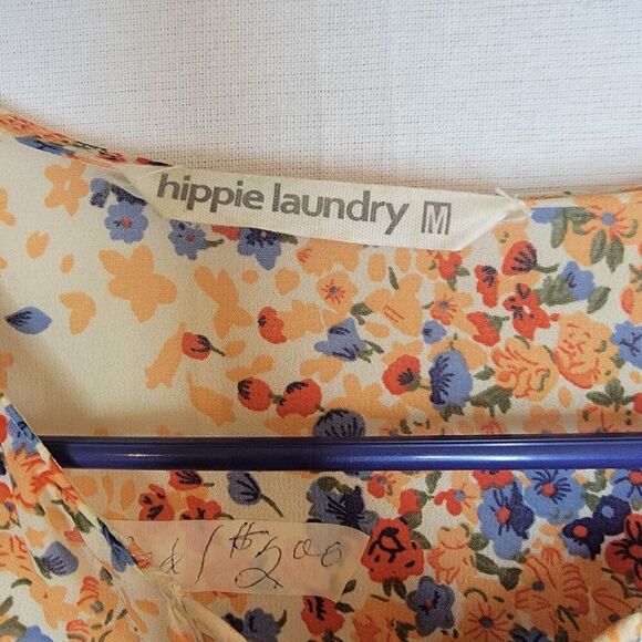 Hippie Laundry Top Women’s Size M Tie Neck Floral Boho Festival Flowy - Picture 3 of 9